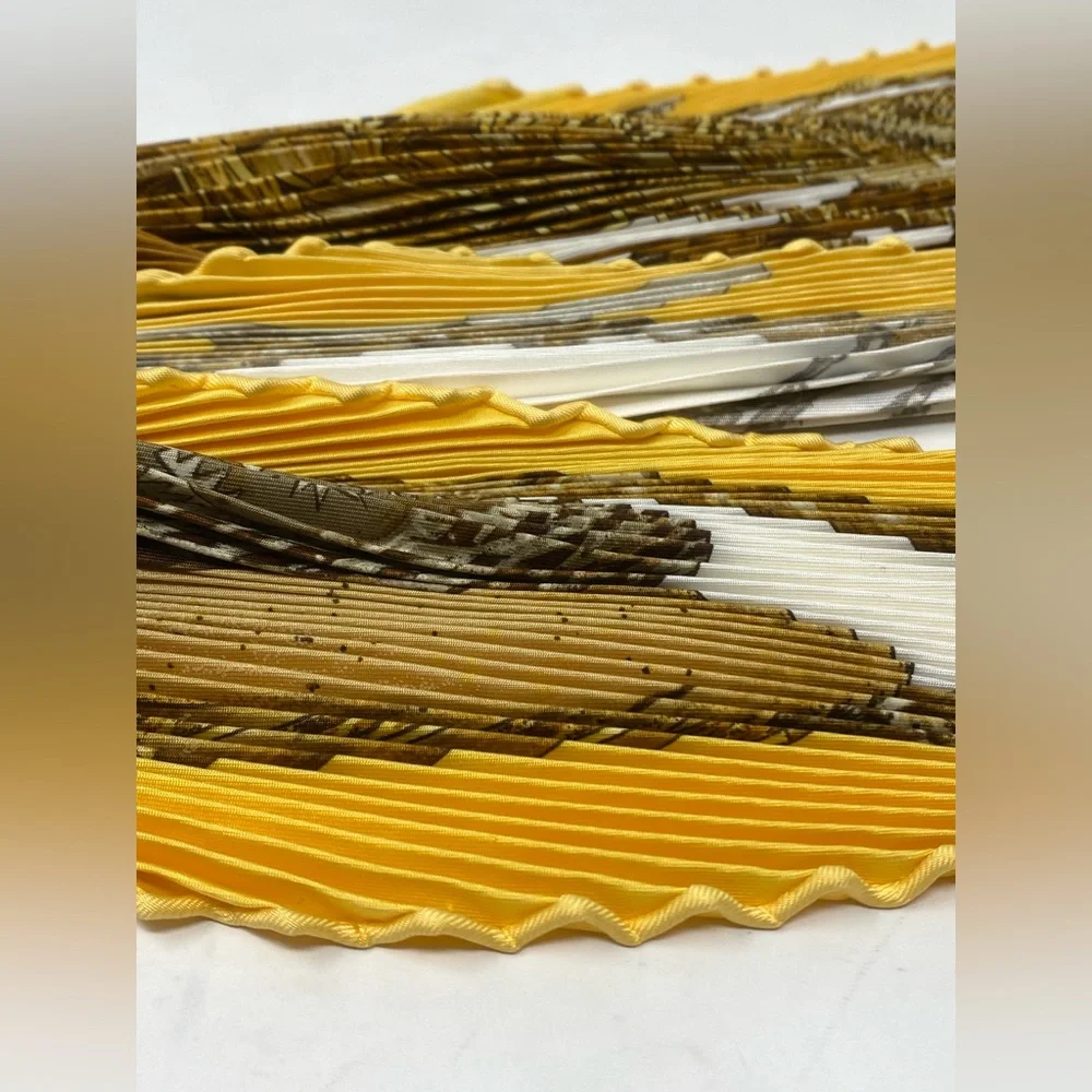 Hermes Plisse Silk Scarf Jardin Creole Carre 90 Pleaded Valerie Dawlat Dumoulin - Picture 7 of 16